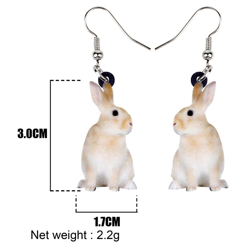 BONSNY Acrylic Cute Dangle Easter Bunny Hare Rabbit Earrings Funny