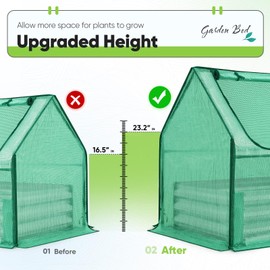 Quictent Raised Garden Bed with Cover Outdoor Galvanized Steel Planter Box Kit with Greenhouse Large Zipper Window Dual Use, 20pcs T-Type Tags & 1 Pair of Gloves Included 4x2.5x1 FT, Green