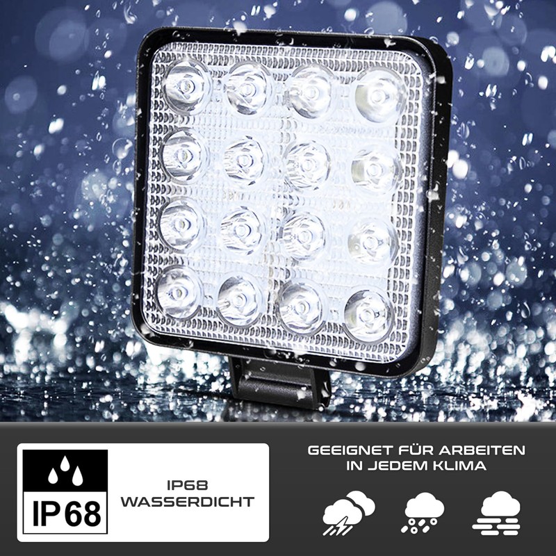 LED Work Light 12 V Aluminium ABS 48 W 16