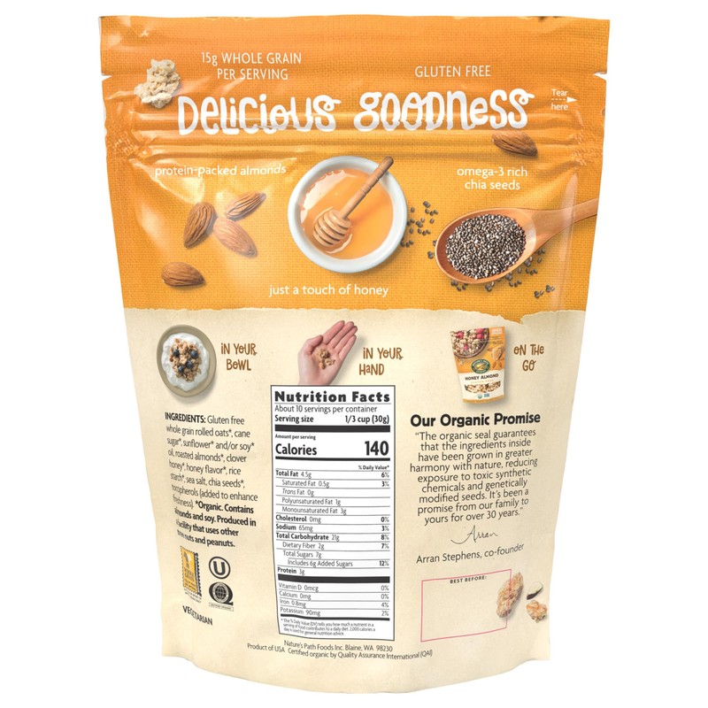 Nature's Path Organic Honey Almond Granola, 11 oz (Pack of