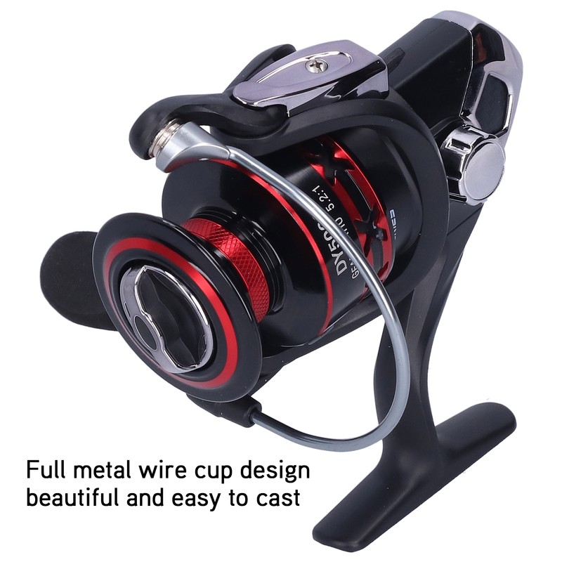 13+1 Bearing Spinning Reel 5.2:1 Gear Ratio Metal Wire Cup