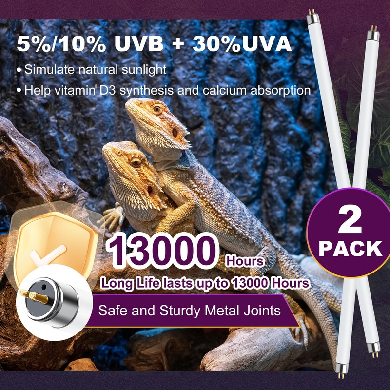 Reptispa 5.0 UVB Light for Reptiles, T5 HO 24 Watt