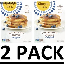 Simple Mills 2 PACK - Simple Mills Almond Flour Pancake Mix & Waffle Mix Gluten Free 10.7 Oz