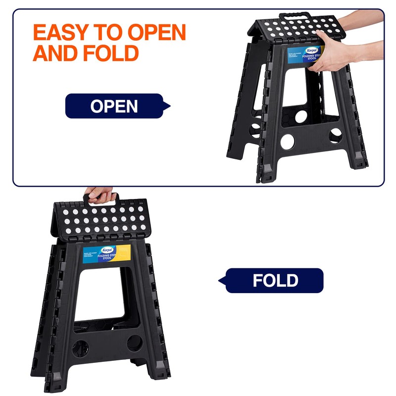 Korpai 18" Folding Step Stool for Adults and Kids Holds