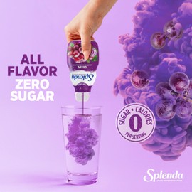 SPLENDA Liquid Water Enhancer Drops, Sugar Free, Zero Calorie, Natural Flavor, Concentrated Drink Mix, 3.11 Fl Oz Each Bottle (Grape, 2 Pack)
