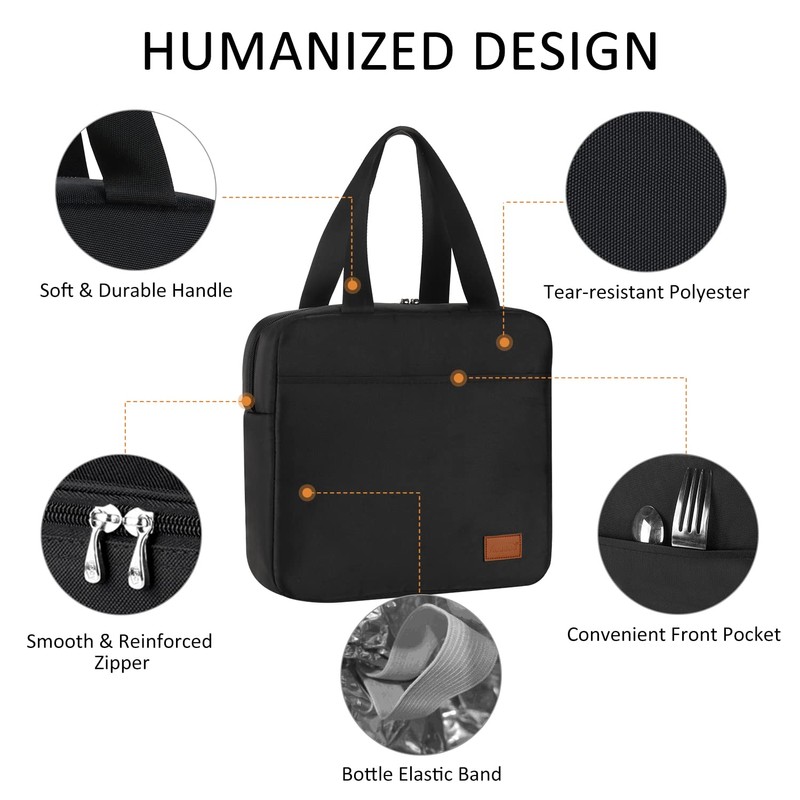 AOSBOS Small Cooler Bag Lunch Bag with Zip Waterproof for