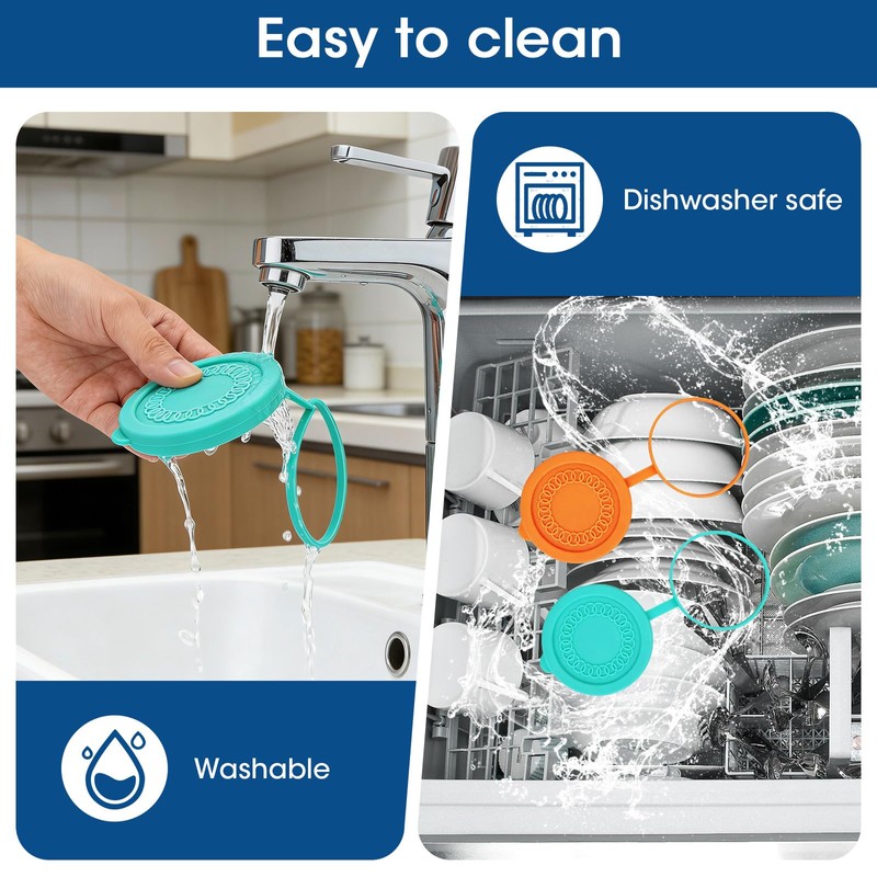 2Pack Silicone Powder Cleanser Lids for Bar Keepers Friend,Comet,Ajax Powder