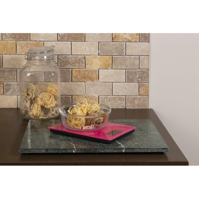 Premier Housewares Glass Kitchen Scale - Hot Pink