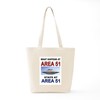 CafePress AREA 51 Tote Bag Reusable Natural Beige Canvas Shopping