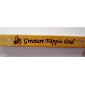 Unbranded Great Flippin Dad 19" Bamboo Stainless Steel Barbeque Spatula w Bottle Opener