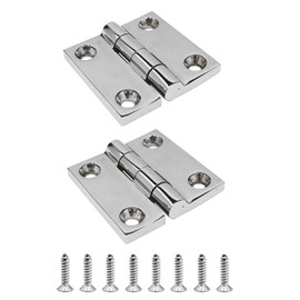 316 Stainless Steel Hinges Marine Grade 2 Pcs 2" x 2" Heavy Duty Boat Hatch Hinge Cabinet Butt Hinges Marine with Screws