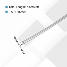 sourcing map 24 Gauge/0.5 mm Nichrome 80 Cr20Ni80 Heating Resistance Wire 25ft High Temperature for Electronic Components Repairing, Black