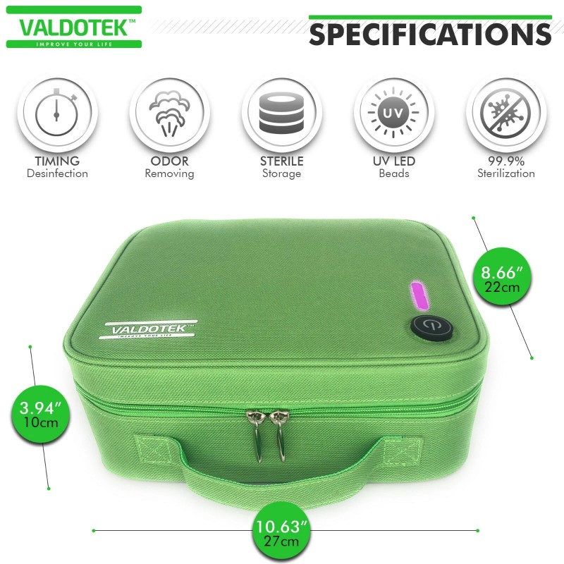 Valdo Home UV C Light Sterilizing Bag Cleaner LED Box