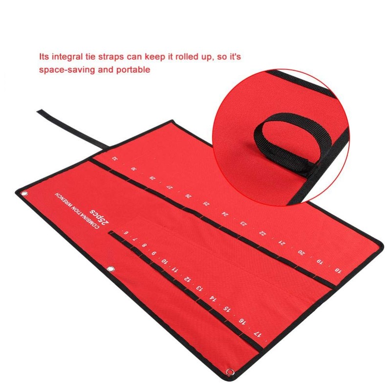 nologo Wrench Roll, Tool Roll Bag, Multi-Pocket Canvas Spanner Chisel