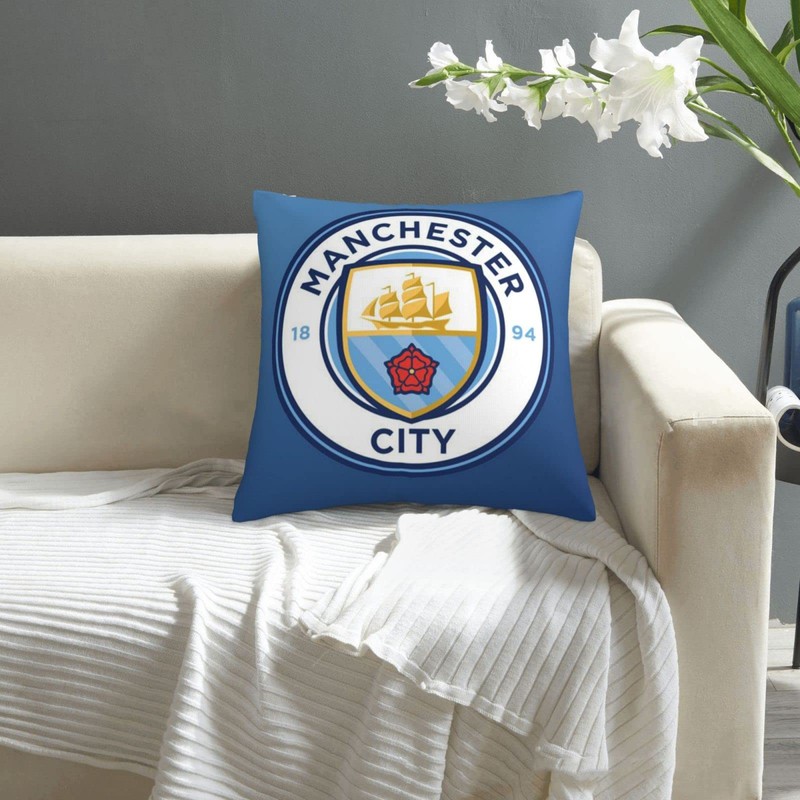 Manchester Home Throw Pillow Case Couch Sofa Bedroom Decorative Square