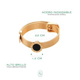 CLEPSIDRA® Pulseras mujer Tiempo de acero inoxidable. Brazalete ajustable uso diario. Regalos para mujer, pulseras para mamá, novia o amiga. Joyeria para toda ocasion. Accesorios para mujer a la moda. Jewelry Gift