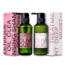 [Set] Olivique Scalp Shampoo, 11.6 fl oz (325 ml) & Cream Treatment, 11.3 oz (320 g), Scalp Cleansing, Oil Shampoo, Argan Oil, Camellia Oil, Shea Butter, Olive Oil, Beauty Salon Exclusive Product,
