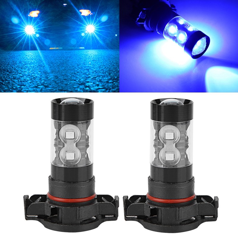 2PC 50W 6500K Blue LED Headlight Bulbs Kit Fog Light