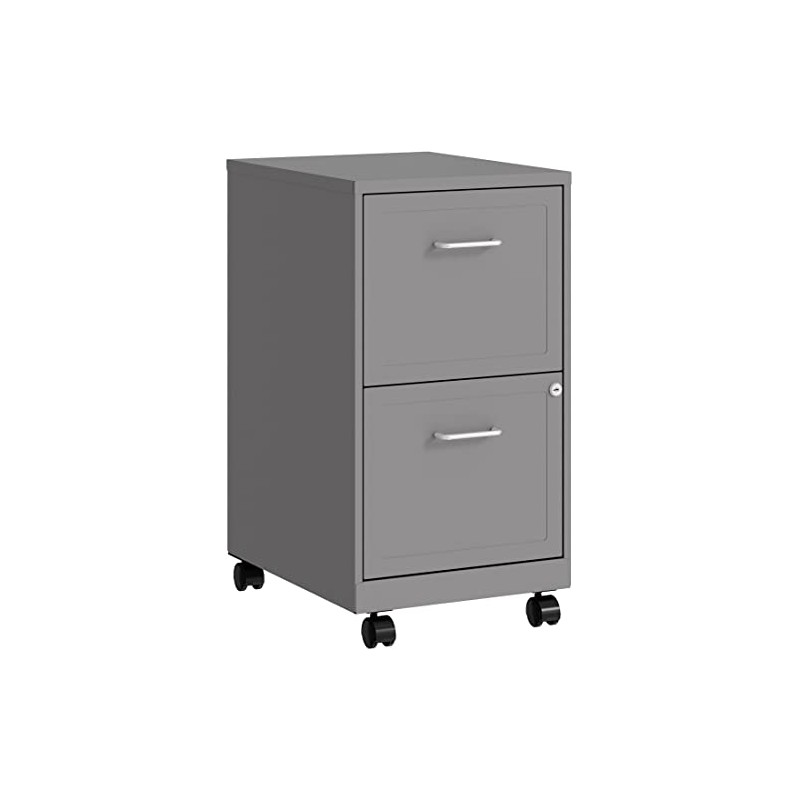 Lorell LYS Chrome Pull F/F Mobile File Cabinet, Silver