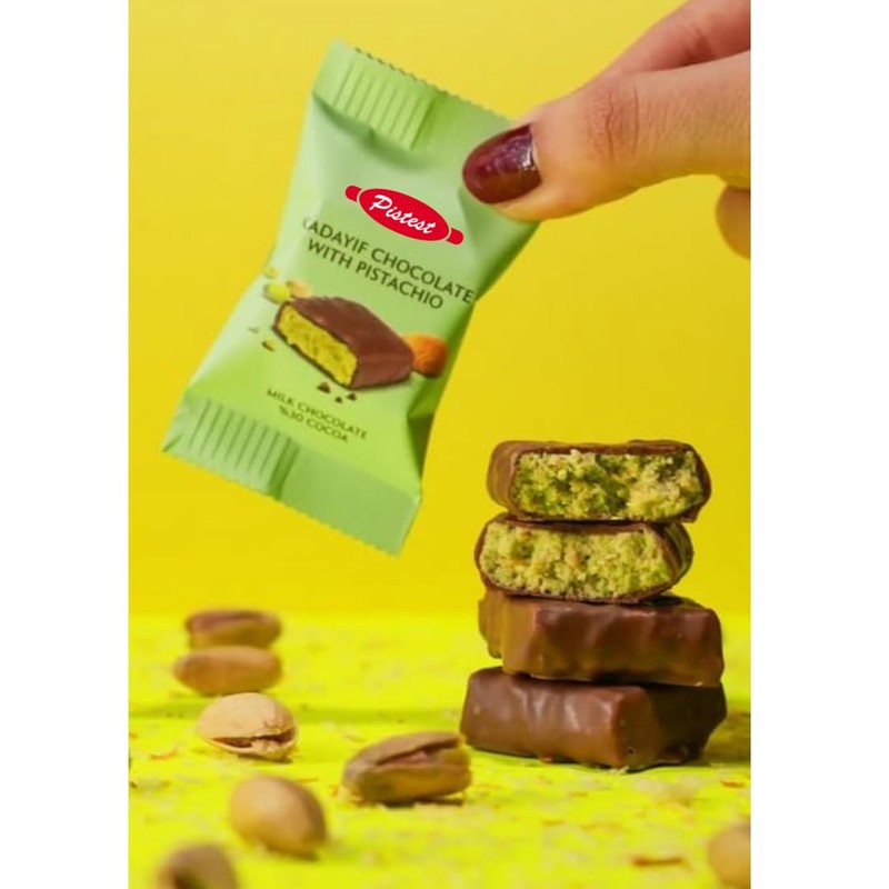 10 Count of Mini Dubai Chocolate Kunafa Pistachio Bar |