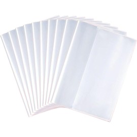 Fundas de plástico para libros 10 unidades 10 x 7 16K Fundas de papel plástico impermeables Funda transparente para libros con tira autoadhesiva Protectores páginas y documentos seguros Cubiert