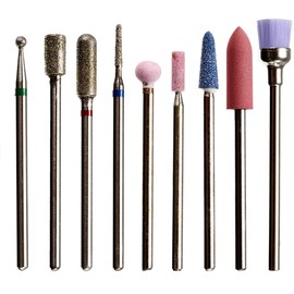 1 Set Electric Nail Drill Bits Kit 9pcs Cuticle Remover Bits Set Safety Professional Cuticle Polishing Bits Tools for Acrylic Gel Nails for Women