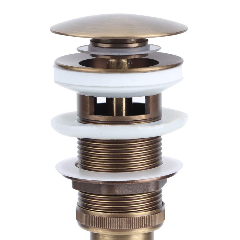 Sink Drain Stopper Antique Brass Sink Strainer for 40-45mm Mounting