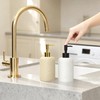 SEICASAYA 13.5 oz Bathroom & Kitchen Countertop Soap Dispenser, Travertine-Look