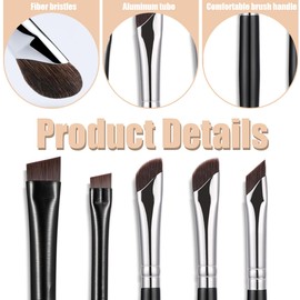 5 Piece Eye Brush Set Makeup Eyeshadow Brush Set Makeup Blender Brush Fine Tip Synthetic Bristles Eye Makeup Tool Mascara Brush and Eyebrow Comb