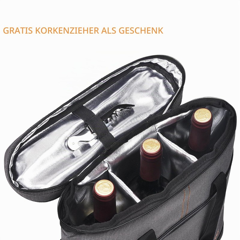 Kato Tirrinia Insulated Wine Bag - 3 Bottles Wine Bag