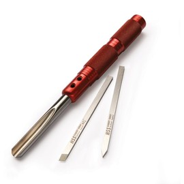 Robert Sorby A88HS3T Modular Micro Spindle Set of 3 - Woodturning Chisel - Includes Aluminium Handle and Interchangeable Blades