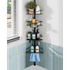 Dimyno Corner Shower Caddy Tension Pole, 4 Tier Adjustable Rustproof