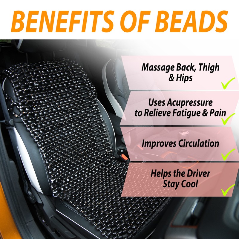 ZONETECH Beaded Seat Cover Full Car Massage Cool Premium Comfort