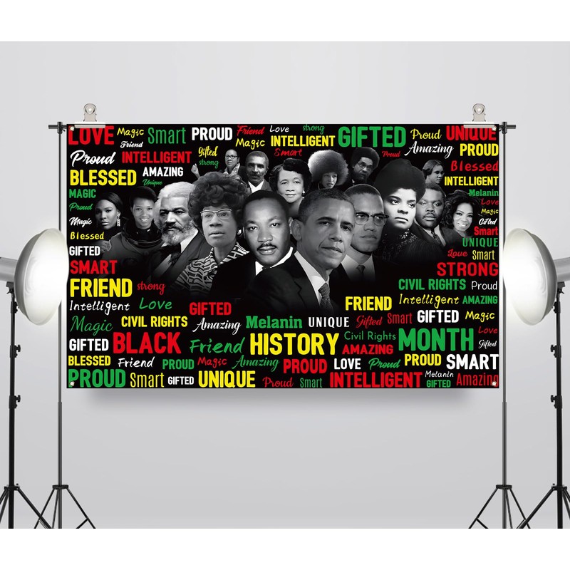 Sunwer Juneteenth Black History Month Photo Booth Backdrop February Afro