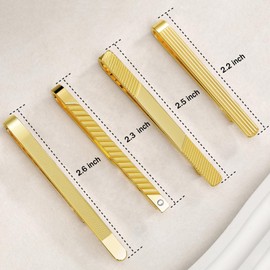 Tie Clip for Men Gun Black Gold Silver, Tie Bar and Tie Pin Clip for Regular Ties Traditional Ties, Unique Mens Tie Clip Tie Clasp Black Suitable for Wedding, 2.2 inch, Non-Precious Metal, No Gemstone