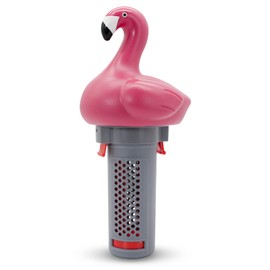 b&h Pool Chlorine Dispenser for 1 Inch Tablets Only - Mini Floating Chlorine Floater, Spa, Tub & Small Pool Bromine Holder, 6 Flow Level Control Settings, Grey