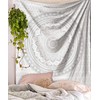 raajsee Metallic Silver Tapestry Grey Mandala Wall Hangings, Indian Cotton