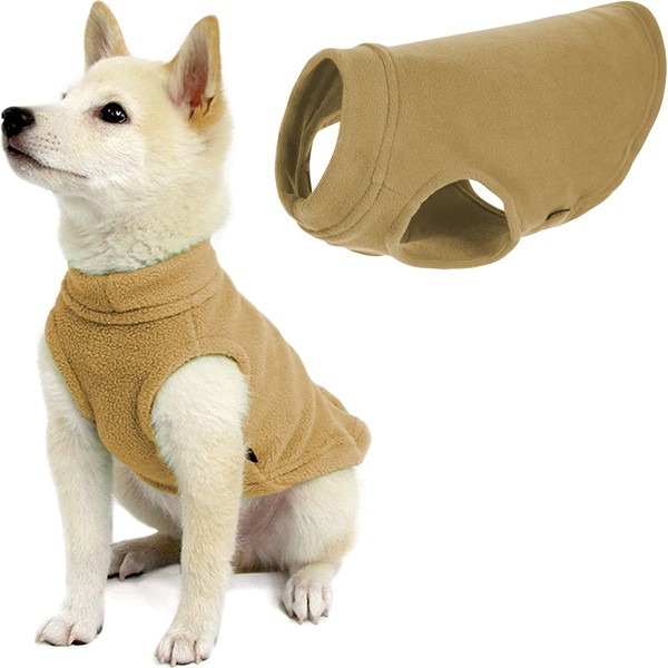 Gooby Stretch Fleece Vest - Sand, Medium