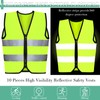 Unittype 10 Pcs Kids Safety Vest Bulk High Visibility Reflective