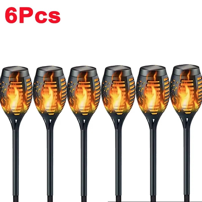 Solar Flame Torch Lights for Garden Decor – Flickering LED