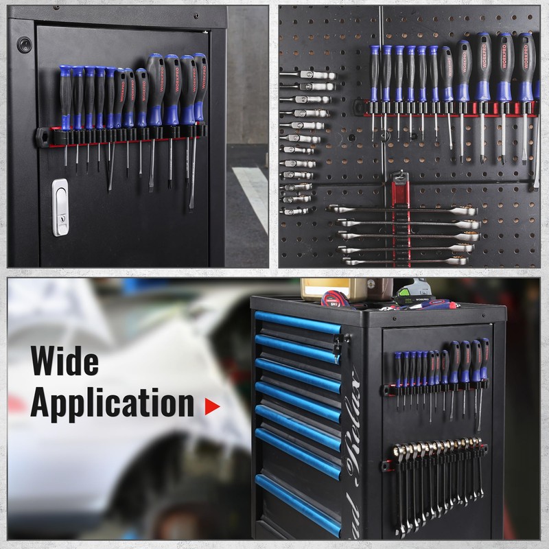 WORKPRO Magnetic Screwdriver Organizer and Wrench Organizer, Aluminum Rail Magnetic