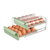 AIMALL Double-Layer Egg Storage Box 9.25x8.46x5.31in Stackable Refrigerator Drawer Organizer