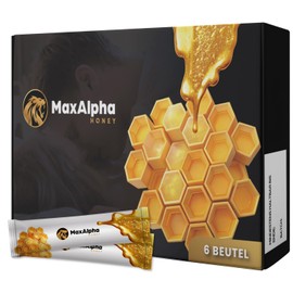 MaxAlpha Honey with Ginseng Extract & Vitamin B1 and B2 - 100% Pure Herbal Honey | 6 Bags of 15g | Natural Formula | Extra Strong & Instant Energy - For Active Men & Special Private Moments