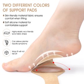 SIGERPAMA Arch Supportfor Plantar Fasciitis Relief, Arch Support and Soft Silicone Cushioning for Plantar Fasciitis Relief, Ideal for Plantar fasciitis patients (Brown)