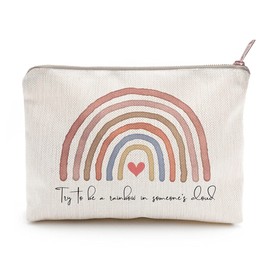 Try To Be A Rainbow In Someone's Cloud Makeup Case Best Friend Gift Sister Gift Rainbow Cosmetic Bag Gift Idea Cute Gift
