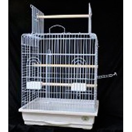 King's Cages ES 1818 PWH Parrot CAGE 18x18x27 Bird Cages Toy Toys Cockatiel Conure Caique (White)