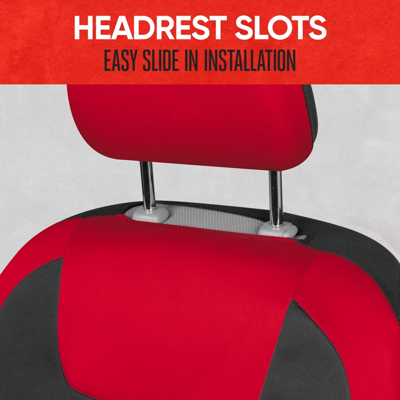 Motor Trend Red/Black Waterproof Seat Covers for Front Seats –