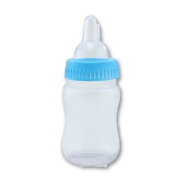 Dozen 4 1/4" Plastic Baby Shower Bottles (Blue)