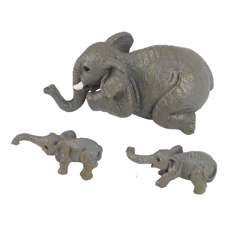 Cute Elephant Mother and Babies Figurines Hanging Statue Resin Animal