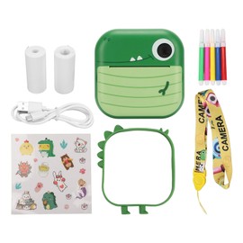 Kids Printer Camera DIY Doodle Thermal Printing Cartoon Dinosaur Appearance Instant Camera Toy Camera for Travel